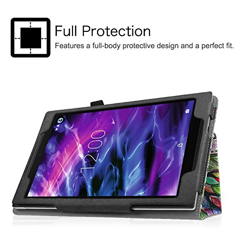 Fintie Medion Lifetab S10351 S10352 X10301 X10302 MD 99666 Hülle Case – Folio Kunstleder Schutzhülle Tasche Cover Etui mit Ständerfunktion und Stylus-Halterung für Medion Lifetab S10351 S10352 X10301 X10302 Tablet-PC (10.1 Zoll), Liebesbaum - 4