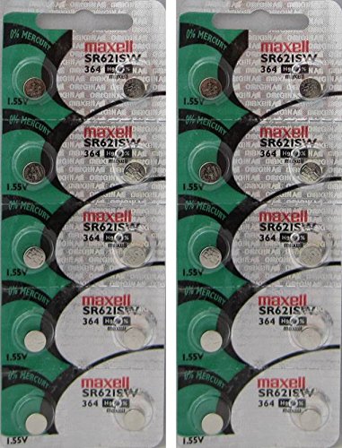 MaxellMaxell 364 SR621SW 1.55V SIlver Oxide Watch Battery 20 Batteries