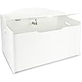Cassapanca Portagiochi Leomark In Legno - 68x42x46 Cm, Bianco | Scatola Giocattoli Con Coperchio Di Sicurezza - Foto 1