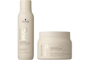Schwarzkopf Professional Blondme – Routine für dickes Haar – Repair Intense Maske 200 ml + Glättendes Shampoo 300 ml – Duo
