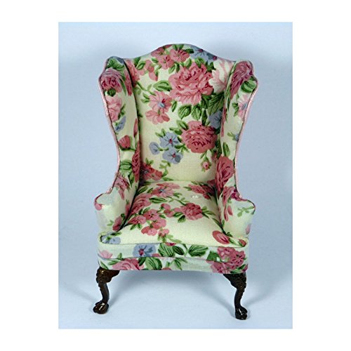 Preisvergleich Produktbild Creal 388070 Ohrensessel beige mit Blumenmuster 1:12 für Puppenhaus