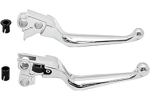 Mabutingti Leva freno e frizione per Harley Davidson Sportster 883 1200 Softail Dyna Electra Glide Road King Fat Boy Night Train Street Bob (Cromo)