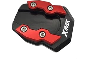 LongGreat Motorrad Stützfuß Fußpolster Seitenständer Verlängerung Ständer Pad Für Yamaha Xmax X-MAX 125 250 300 400 2017-2022 (Rot)