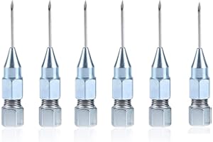 Zooarts 6 Piezas de Pistola de Grasa Punta de la Boca, Aguja de inyector de Grasa, dispensador de Grasa de Nariz de Aguja extraíble, rodamiento Sellado Universal Resistente al Desgaste