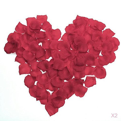 600 Stück Rosenblätter Blumen Bevorzugungen für Hochzeit Dekoration (Rot) - 4