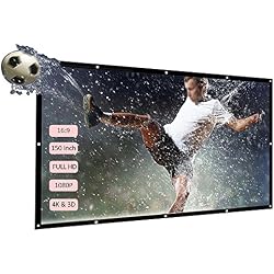 'doco Oler h150 150 portátil proyector de Pantalla HD 16: 9 Color Blanco 150 Pulgadas en Diagonal Proyección de la Pantalla Plegable Cine en casa para Pared de proyección Casa Exterior
