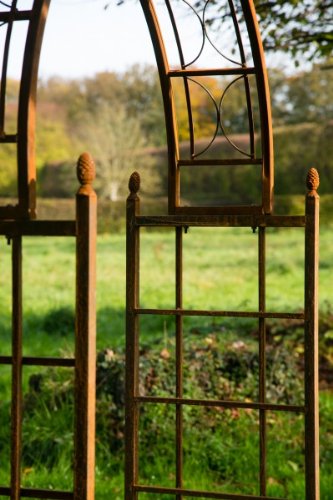 Rosenbogen Metall München, Breite: ca. 130 cm, Rost Rankbogen - 7