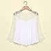 MK11 2015 Autumn Sweet Lace Splice Hollow Crochet Chiffon shirt (M, WHITE)