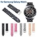 Produktbild Altsommer 22mm Scheint Leder mit Pailletten Armband für Samsung Galaxy Watch 46mm, Bling Leder Paillettenband Edelstahl Gürtelschnalle Lederarmband Replacement für Damen Herren (Gold)