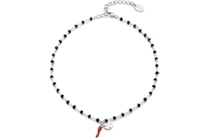 NICANDRA Collana Donna Argento o Oro Portafortuna con Ciondolo Quadrifoglio e Cornetto - Girocollo Regolabile in Acciaio Inossidabile 40-48 cm - Simbolo di Fortuna e Protezione - Idea Regalo