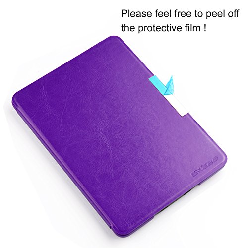 Kindle Paperwhite Hülle, Swees Ultra Slim Schutzhülle Smart Case für Amazon alle neue Kindle Paperwhite 2015 300 PPI 3.Generation/2014/2013/2012, mit Auto Sleep Wake Funktion, Lila - 4