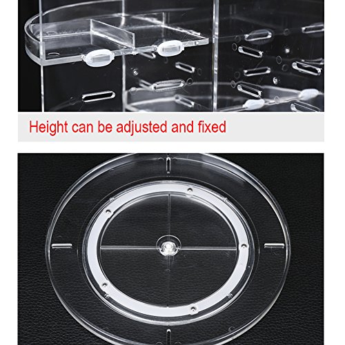 Kosmetik Aufbewahrung ISWEES 360 Grad Drehbarer Make up Organizer Einstellbarer Kosmetikorganizer Multifunktionale Aufbewahrungsbox, Großer Stauraum, 7 Verstellbare Ebenen, Passend für Schminke, Gesichtswasser, Cremes, Kosmetikpinsel und Lippenstifte, Acryl Transparent - 7