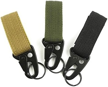 Outdoor Tactics Nylon Ribbon Buckle Military Fans Belt Multi-functional Mountaineering Buckle Olecranon Hook ,Green