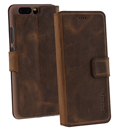 Huawei P10 | Suncase Book-Style (Slim-Fit) Ledertasche Leder Tasche Handytasche SchutzhÃ¼lle Case HÃ¼lle (mit Standfunktion und Kartenfach) antik coffee