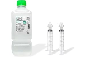 AGUETTANT VERSOL Serum Physiologique Pack Bouteille 1 Litre Avec Ses 2 Seringues Nasales Réutilisables. 1L Lavage Nasale, Hygiène Quotidienne pour Nez Sec ou Irrité, Allergie et Rhume