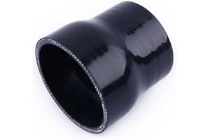 LUXERAD,2.5 to 3 inch Silicone Reducer Straight Coupler Hose,Length 3"(76mm),ID 2.5″ to 3″(64-76mm),4-Ply Reinforced Turbo Intake Piping Reducer Coupler Industrial Hydraulic Hoses (2.5″-3″, Black)