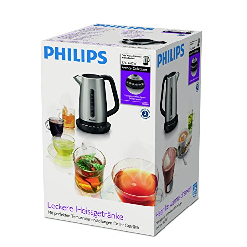 Philips HD9385/21 Wasserkocher, 5 Temperatureinstellungen 40 – 100 °C, 1,7 l, Edelstahl - 5