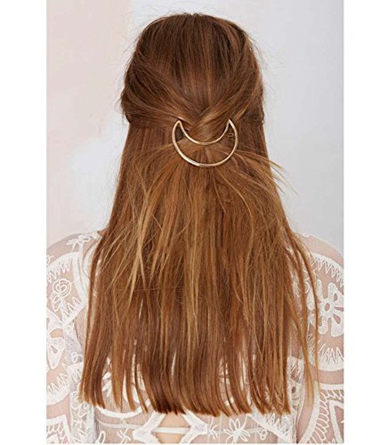CINEEN 8 Stück Stilvoll Haarspange Metall Feder Blatt Haarklammern Dreieck Mond Geometrische Haarschmuck Kopfschmuck Haar Zubehör Gold und Silber - 7