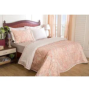 Maspar Vintage Sapphire 3 Piece Cotton Double Duvet Cover Set - Orange