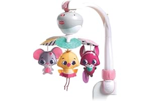 Tiny Love Mobile de Voyage Musical 3 en 1 pour Bébé, 5 Mélodies, Compatible avec les Poussettes, 0+ Mois, Collection Tiny Princess Tales