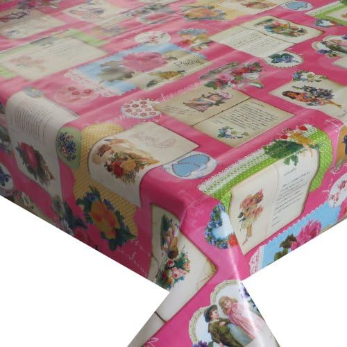 Width Selectable Length &dcfix Angel Pink Colourful 3854594–Square 80,90,100,110,120,130 Main wide and 140 CM long Clean Tablecloth Wachstücher Garden, PVC, Länge 270 cm Bunt, Eckig Breite 80 cm