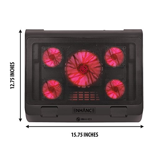 ENHANCE Notebook Kühler / Cooling Pad 5 LED Lüfter für HP Notebook Lenovo Ideapad 100 Asus E200HA Odys Winpad 10 12 Lenovo 100S HP i7 Gaming und mehr - 7