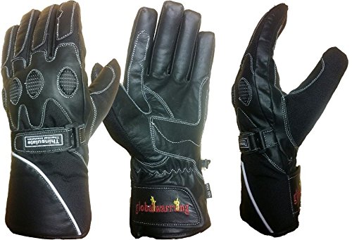 Guantes de protección impermeables de piel para motocicleta 