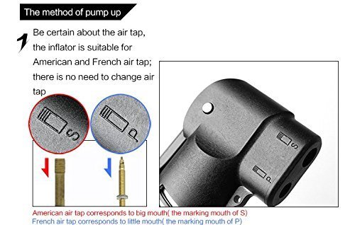 GHB Mini Fahrradpumpe Portabel Luftpumpe tragbar Bike Pump für Fahrrad Mountainbike oder Rennrad aus Aluminium [Schwarz] - 6