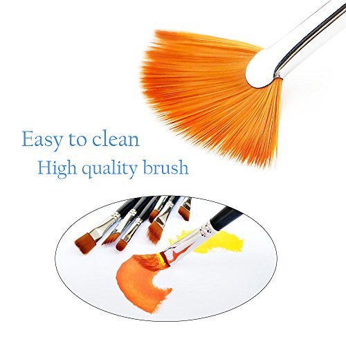 Doutop Pinselset Künstler Malen Pinsel Set Aquarell Acryl Flachpinsel Ölmalpinsel für Malerei Ölmalerei Ölfarben Bürste 12stk - 8