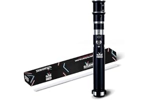 SABNEO Light Saber V7 Warrior Saber - Dueling Light Sabers Smart Technologie Sword - Changeable Color RGB - Swing and Sound - (BLACK)
