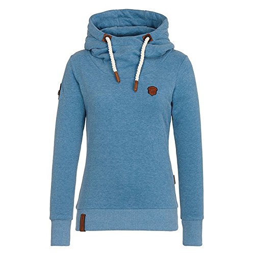 Preisvergleich Produktbild Swallowuk Damen Kapuzenpullover Rollkragen Langarmshirt Hoodie Sweatshirt Pullover Mädchen Mode Hoodie Bluse Pullis Tops Oberteile Sweatjacke (S, Blau)