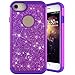 Produktbild MeganStore Schutzhülle für iPhone 8, iPhone 7 Hülle, iPhone 6s 2-in-1 TPU & PC Cover Design Glitter Bling Glänzend Rückseite Hülle für Apple iPhone 6/6s/7/8 dunkelviolett