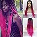 Produktbild Party Queen hitzebeständig dunklen Wurzeln Ombre Rose Rot Hair Perücken Half Hand auf Synthetische Lace Front Natur lang geflochten Braid Perücke