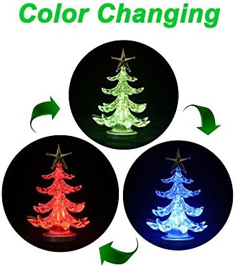 ONIVIB LED Mini USB Powered Crystal Color Changing Decorative X'MAS Tree Light for Notebook and Desktop Merry Christmas Holiday Time Decor-(Multicolor)