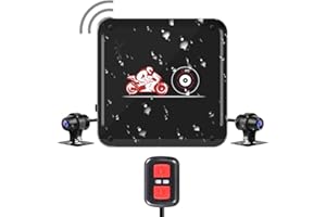 VSYSTO Caméra de Tableau de Bord de Moto sans Écran, Double Étanche 1080p Avant et Arrière Sports Crash Camera DVR pour Moto, Vision Nocturne G-Sensor Enregistrement en Boucle
