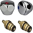 Sostituzione standard Hot & Cold Tap 1/2 '' tappi testa metallo cromato rosso e blu top venduti in coppia
