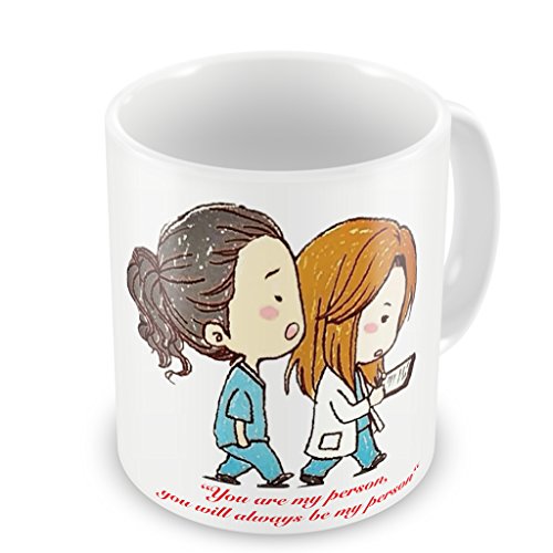 Acen Studios - Divertida taza para el café de cerámica, con una capacidad de 325 ml y un diseño de Anatomía de Grey con la inscripción en inglés «You are my person»
