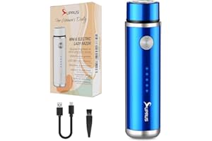 SUPRUS Mini Electric Lady Razor USB Rechargeable with LED Battery Display for Effortless Daily Hair Removal (Blue)
