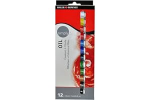 DALER ROWNEY Daler-Rowney Simply 12ml Oil Paint Set, 12 Assorted Colours, Ideal for Entry-Level Artists & Hobbyists