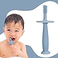 Tony Stark Silicone Baby Teether for Teething Gums, Soft Teething Brush with Textured Surface for Infants and Babies, Food Grade Silicone, Tooth Brush Design (Blue)