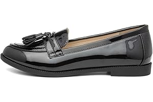 Lilley Womens Black Patent Loafer Shoe