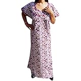 Indiatrendzs Women's Nighty Cotton Floral Night Wear Gowns Free Size