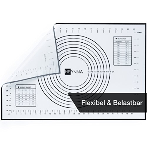 HEYNNA Premium Silikon Backmatte / Rutschfeste Backunterlage 60x40cm – Koch und Back Silikonmatte, Backofenfest, 100% BPA frei - 4