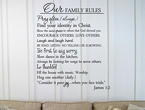 DecalgeekVinyl Wall Art Decal Inspirational Quote Sticker, Our Family Rules
