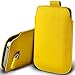 Price comparison product image Aventus (Yellow) ZTE Axon 7 Mini Case High Quality Pouch Sleeve Faux Leather Case Cover with Pull Tab Cord Slip In