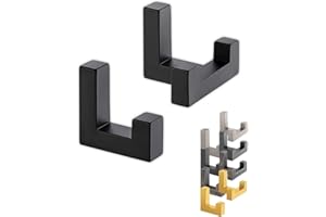 Gedotec Wand-Haken eckig Kleiderhaken Tür 1 Set Metallhaken Vintage | TETRIS | Einzelhaken + Doppelhaken schwarz matt | Garderoben-Haken unsichtbar verschraubt | Aufhänger für Wand-Montage