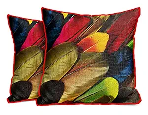 DreamVio Jute Exclusive Decorative Throw/Pillow Covers, Cushion Covers for Living Room, Bed Room, Sofa,Chairs Pack/Set of 2 (Multicolour, Size 12 x 12 Inches)