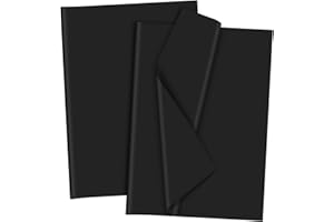 Bouiexye 120 fogli di carta velina natalizia nera, per confezioni regalo fai da te, arte, artigianato, floreale, compleanno, festa, baby shower (51 x 37 cm)