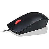 Lenovo 5266214 Essential Fare, 3 D&uuml;ğmeli, Kablolu USB, Siyah