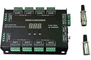 NUTBRO 32CH RGBW DMX512 Decoder 8 Bit/16 Bit RGBW LED Controller 32 Channels Driver RGBW LED Strip Light DIM/CT/RGB/RGBW Controllder DC5V-24V